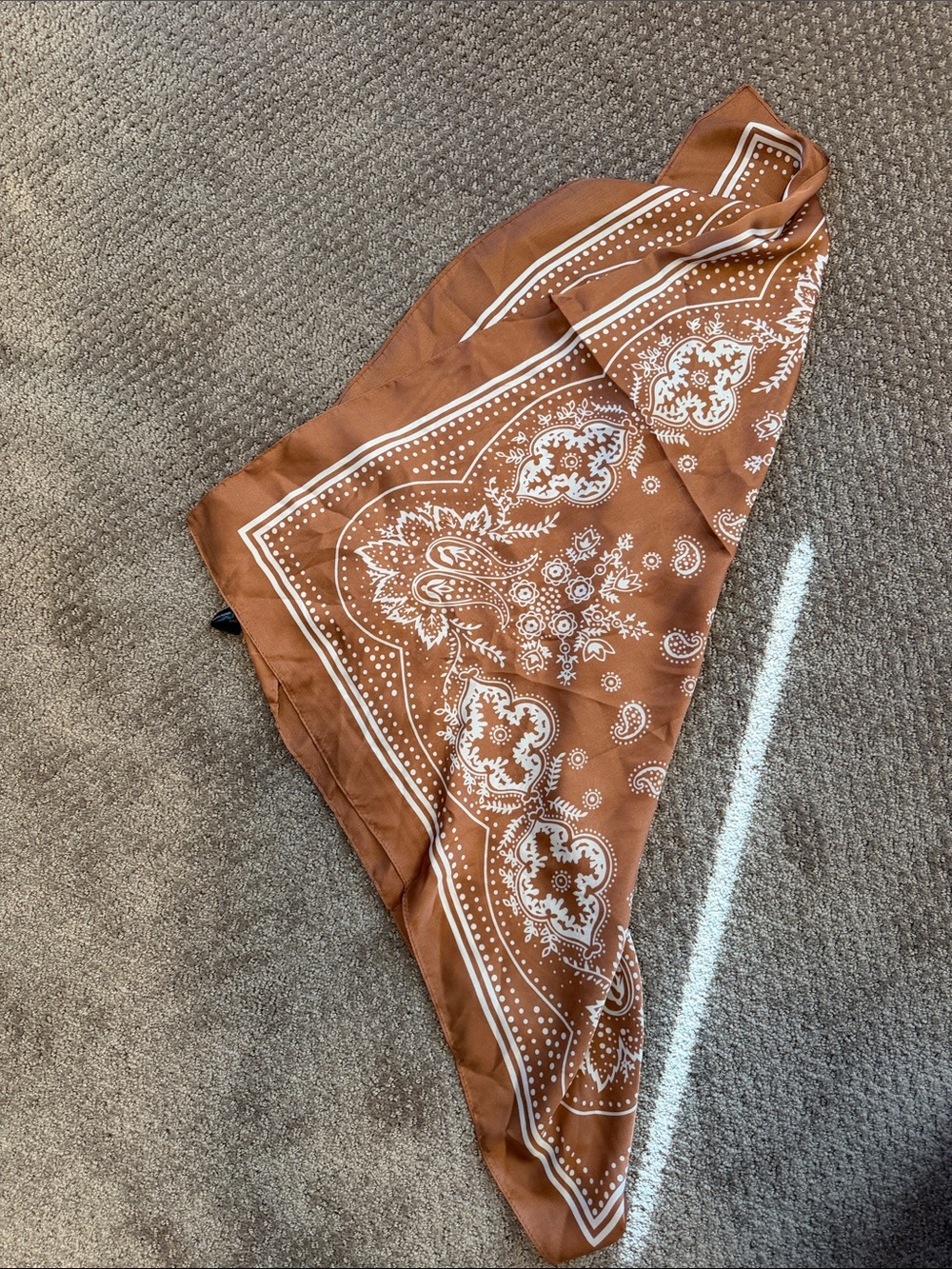 Satin Women’s Brown Paisley Bandana Scarf